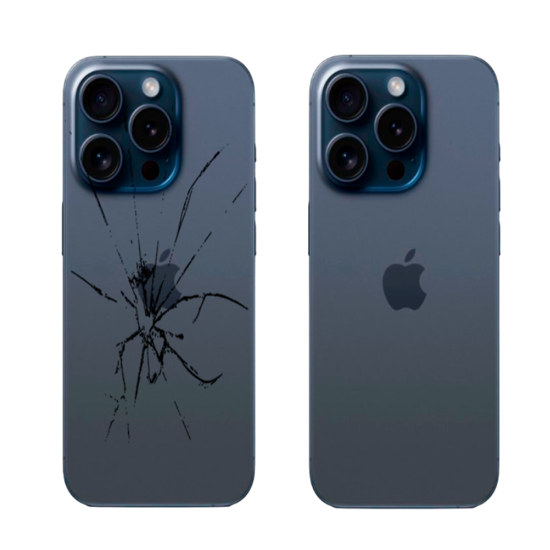 cambio de tapa trasera iphone 15 pro max (instalación incluida)