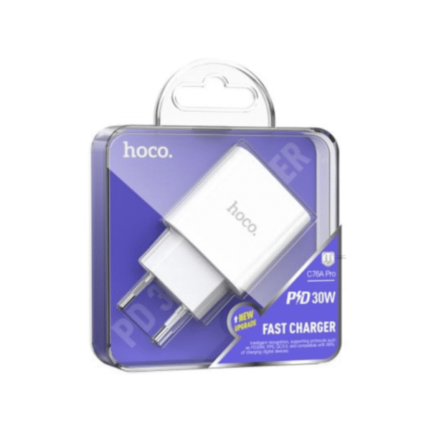 CARGADOR ADAPTADOR TIPO C PD 30W SIN CABLE - HOCO C76A PRO