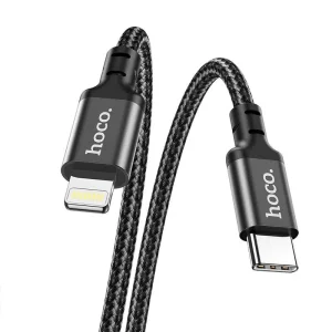 Cable Usb-c A Lightning 20w Para iPhone Hoco X14 Pd Carga Rapida  Color Negro