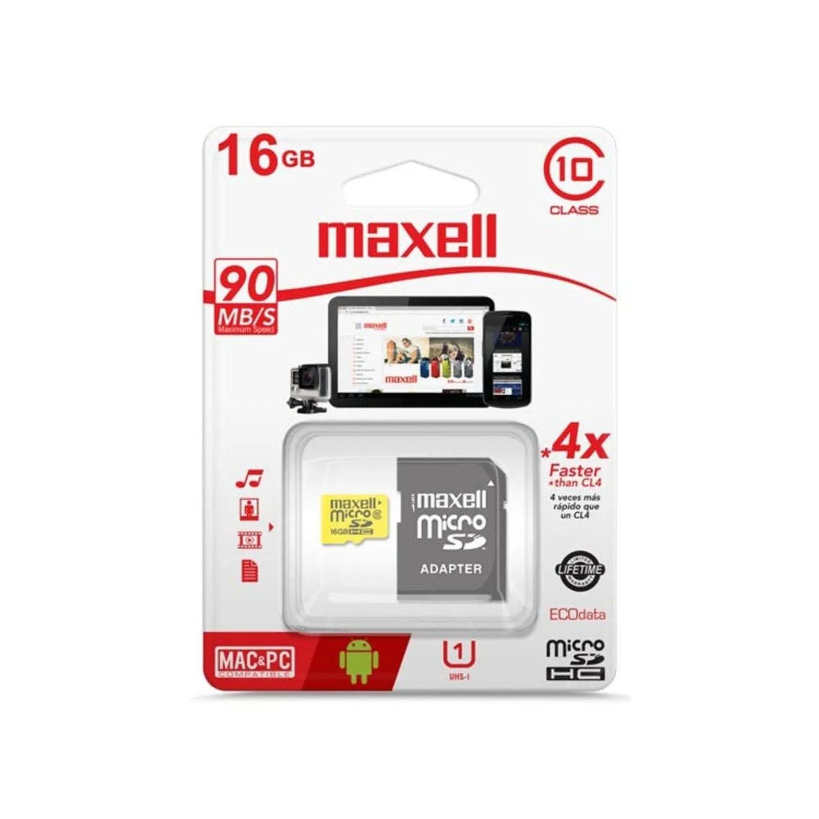 MAXELL MEMORIA MICROSD 16GB CLASS 10 - Imagen 2
