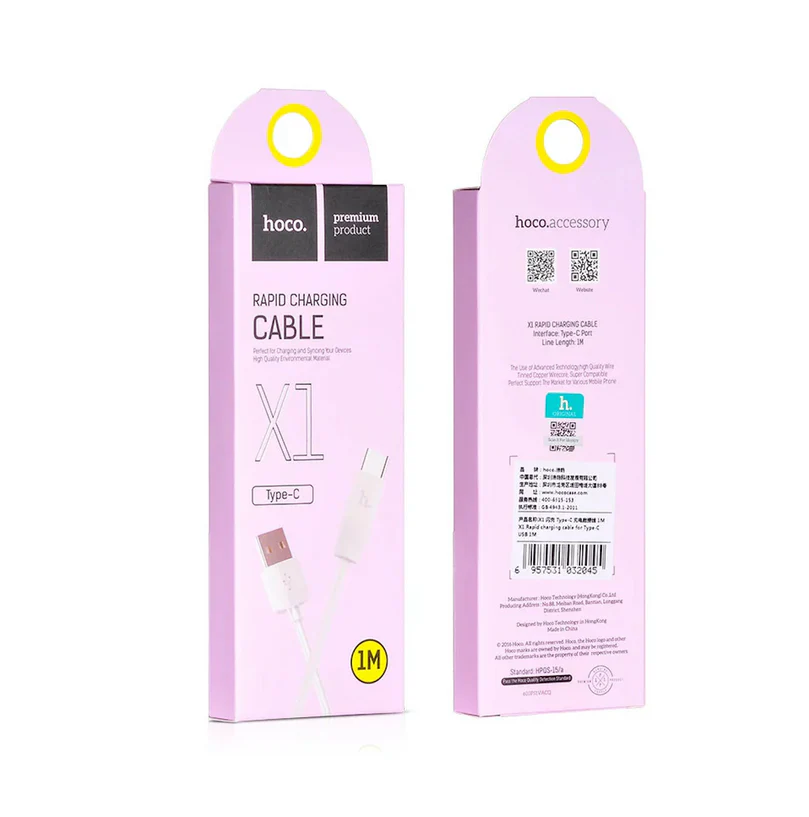 CABLE HOCO X1 DATA CARGA RAPIDA TIPO C 1 METRO - Imagen 2