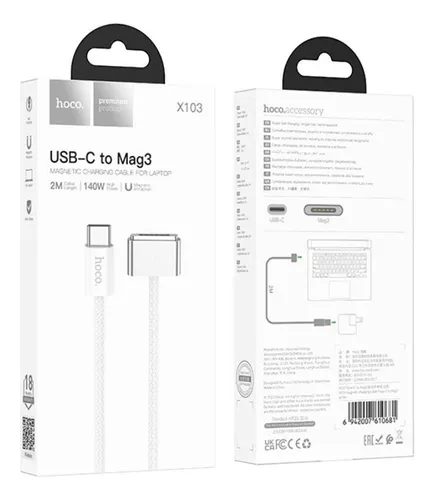 Cable magnético Macbook Hoco X103 Type-c a Mag3 140W - Imagen 3