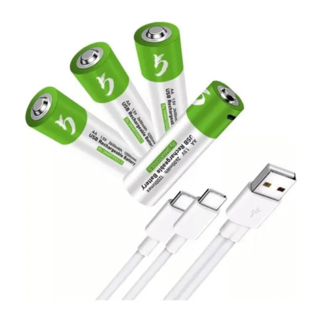 PACK 4 PILAS AA ION LITIO RECARGABLES USB