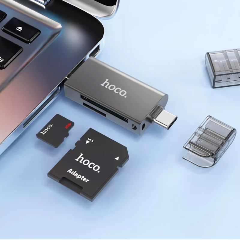 Lector De Memoria Sd Y Micro Sd Usb Y Tipo C 3.0 Hoco Hb39