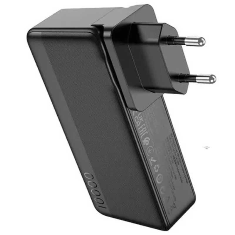 Powerbank Cargador Portatil Enchufe Hoco Q16 10.000mah Negro - Imagen 3