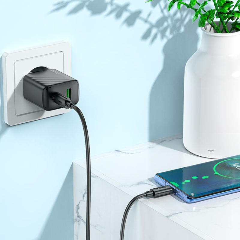 Cargador Hoco CS23A watts 30 2 puertos c y usba - Imagen 3