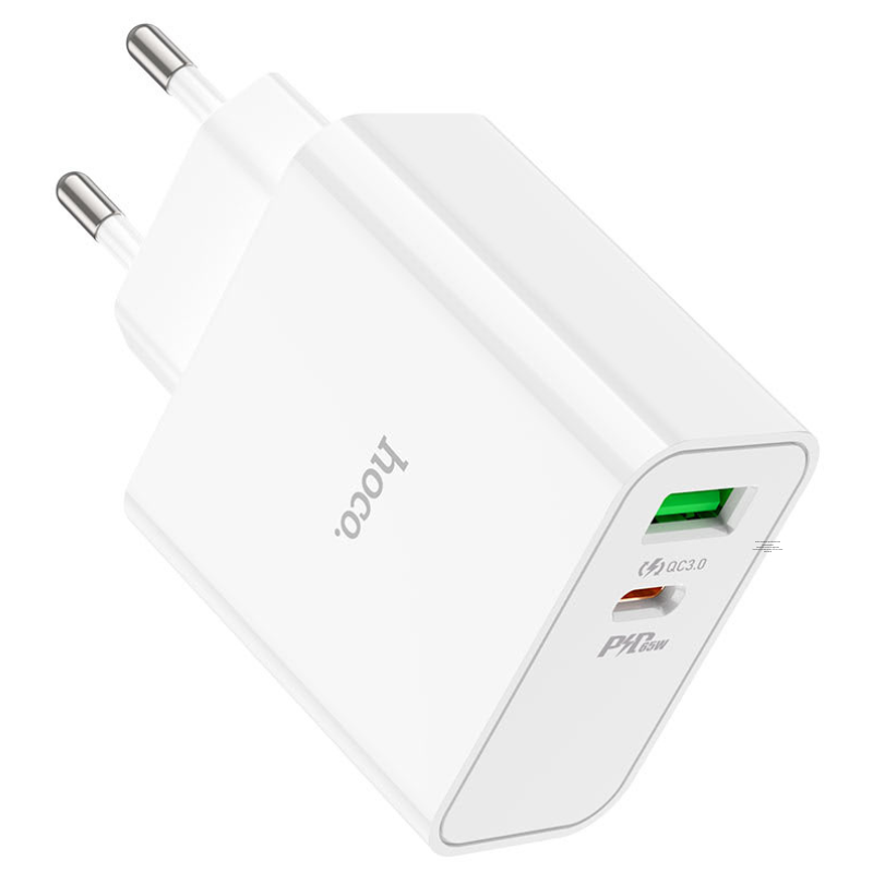 CARGADOR DUAL TIPO C PD 65W + USB QC3.0 SIN CABLE - HOCO C113A - Imagen 2