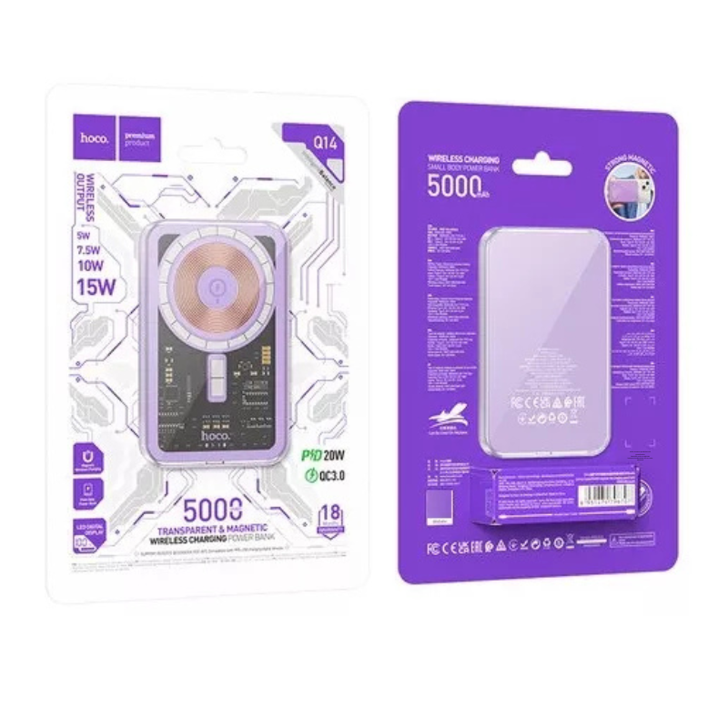 bateria externa Power Bank Magsafe 5000mah hoco Q14 - Imagen 3