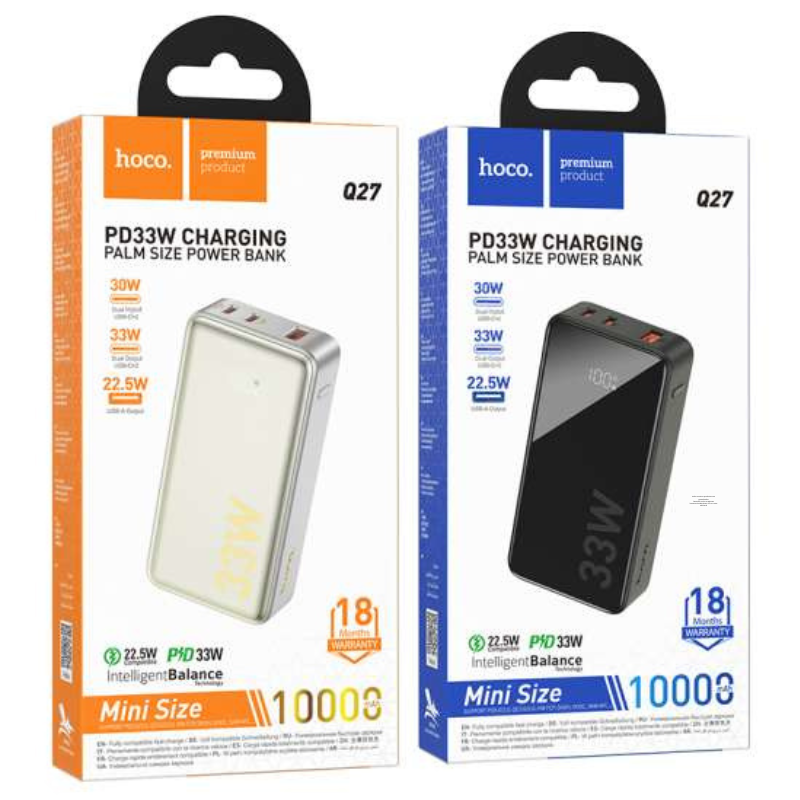 hoco bateria portátil Power Bank Q27 Carga rápida 10000mAh con pantalla LED digital - - Imagen 3