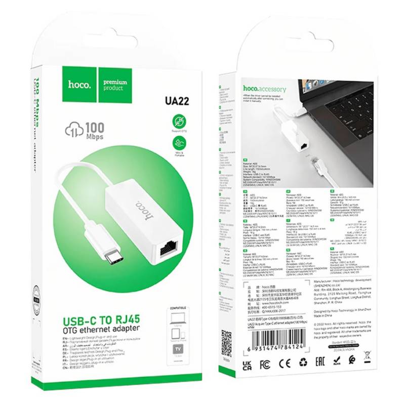 Adaptador Usb Ethernet Rj45 Hoco Ua22 - Imagen 2