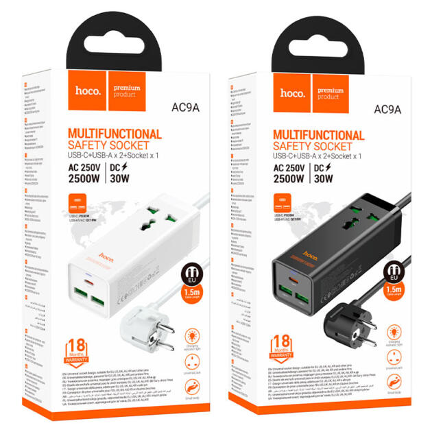 Alargador Multifuncional Hoco Ac9a Pd 30w