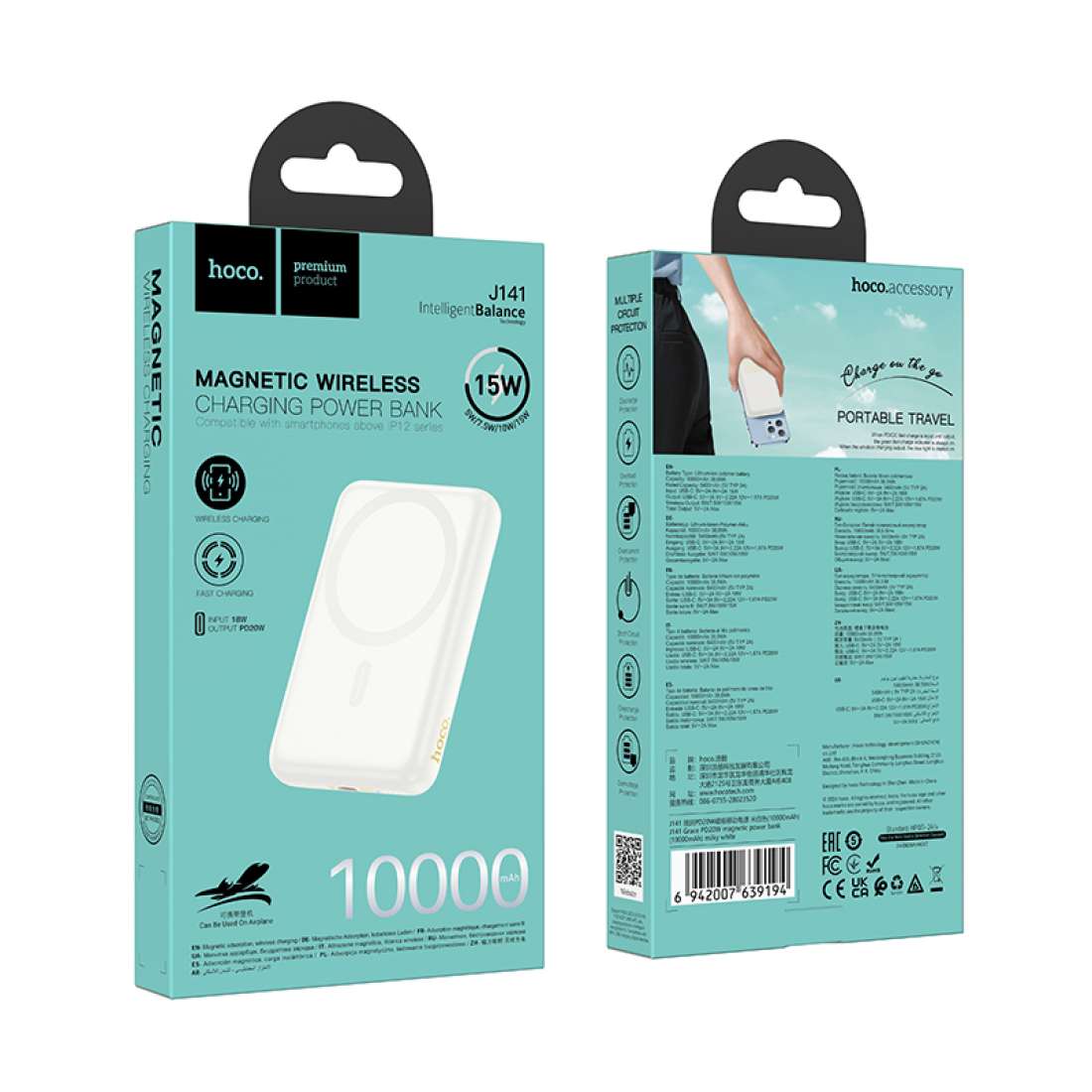 Bateria Portatil Powerbank Hoco J141 Magsafe 10000 Mah Blanco - Imagen 2