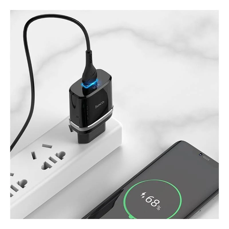 CARGADOR HOCO C12Q SMART Qc3.0 CON CABLE TIPO C - Imagen 2
