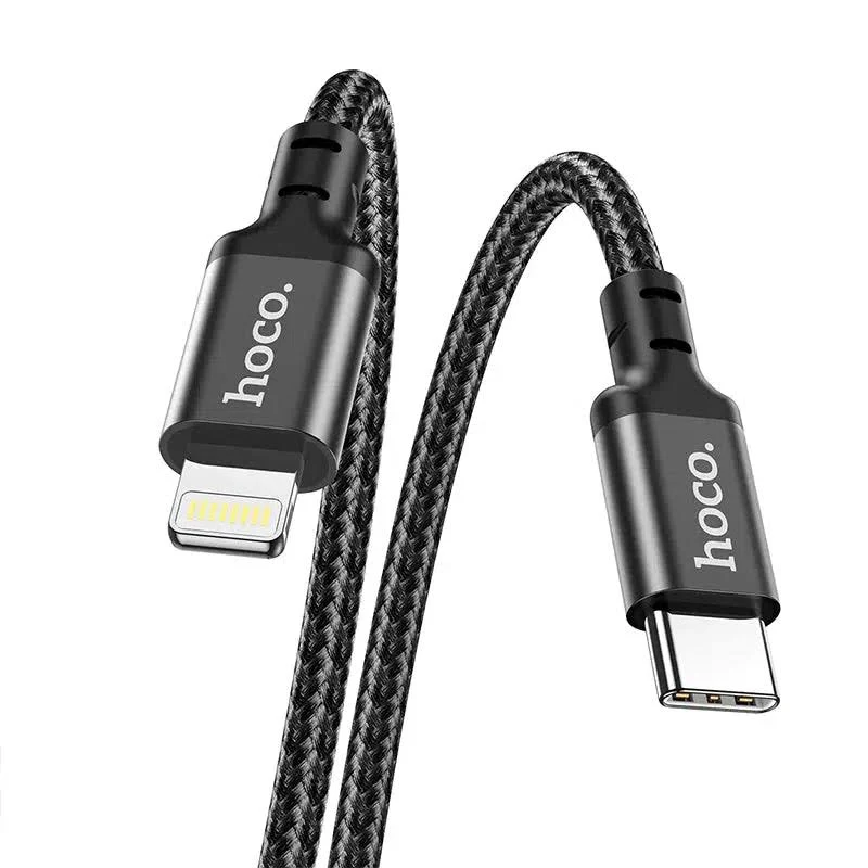 Cable Usb-c A Lightning 20w Para iPhone Hoco X14 Pd Carga Rapida Color Negro