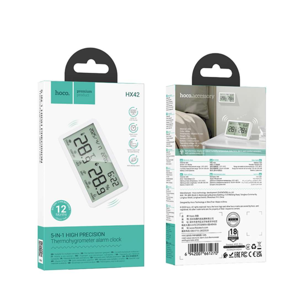 Reloj y monitor de temperatura y humedad Hoco HX42 - Imagen 2